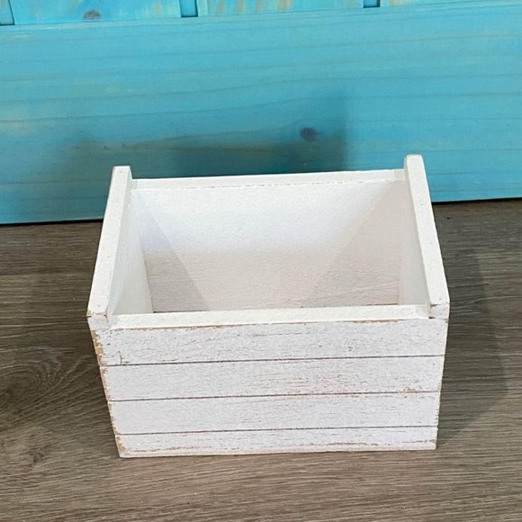 White Wood Crate Recipe Storage Box - Picture 7 of 8